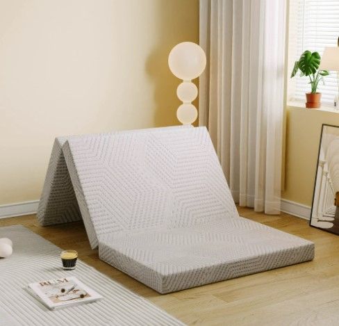 Photo 1 of  4 inch Tri Folding Memory Foam Mattress, Portable Guest Bed, Twin XL Size
