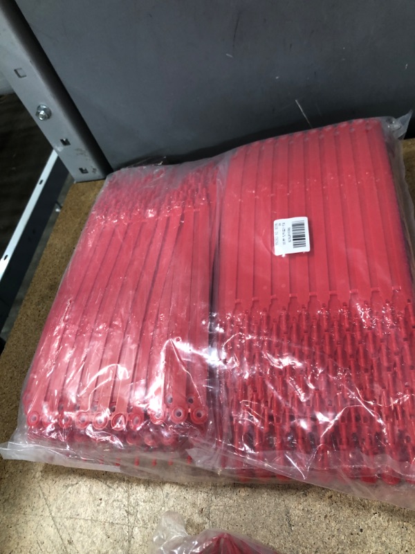 Photo 3 of ATEVtaa Red Safety Plastic Truck Seals Tamper Evident ? Use for Truck, Trailer, Numbered Sequentially Disposable Container Shipping Transport 600 Red