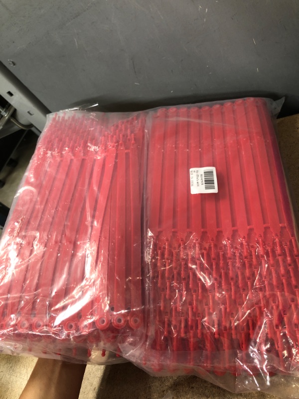 Photo 4 of ATEVtaa Red Safety Plastic Truck Seals Tamper Evident ? Use for Truck, Trailer, Numbered Sequentially Disposable Container Shipping Transport 600 Red