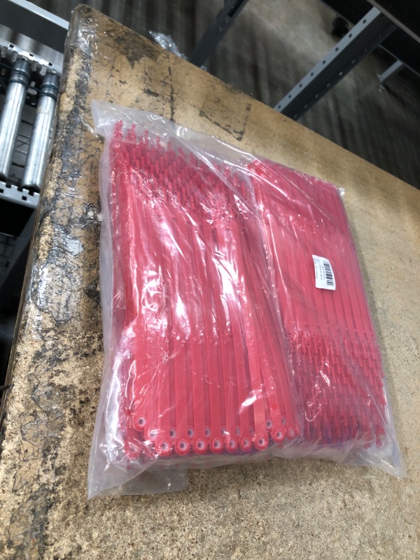 Photo 2 of ATEVtaa Red Safety Plastic Truck Seals Tamper Evident ? Use for Truck, Trailer, Numbered Sequentially Disposable Container Shipping Transport 600 Red