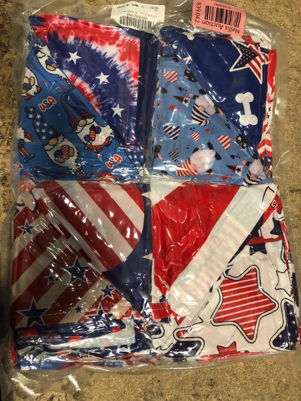 Photo 2 of 40 Pcs Large Dog Bandana Patriotic Bandana for Dogs American Flag Dog Bandanas Bulk Adjustable PET Scarf 4th of July Bandana for All Kinds of Dogs (L)