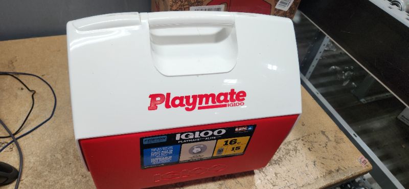 Photo 2 of (minor damage) Playmate Elite Cooler, Red, Holds 30-Cans, 16-Qt.