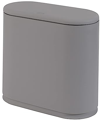 Photo 1 of Sooyee 10 Liter Rectangular Plastic Trash Can Wastebasket with Press Type Lid,2.4 Gallon Garbage Container Bin for Bathroom,Powder Room,Bedroom,Kitchen,Craft Room,Office,(Gray)