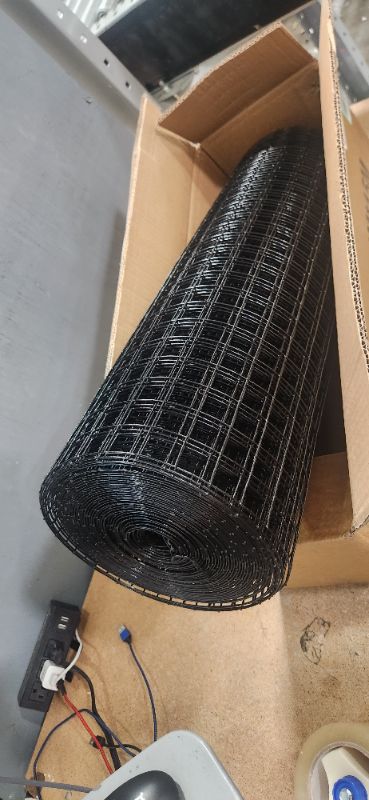 Photo 2 of 24'' x 50' 1inch Hardware Cloth 16 Gauge Black Vinyl Coated Welded Fence Mesh for Home and Garden Fence and Home Improvement Project (24'' x 50') 24inch×50ft