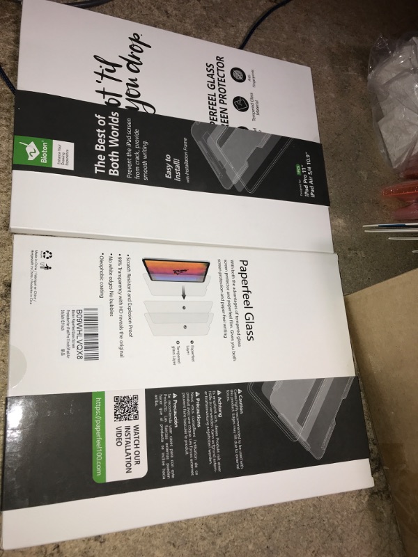 Photo 1 of (3PK BUNDLE) Bioton Paperfeel Glass Screen Protector Compatible with iPad Pro 11 inch M2 (2022) / iPad Air 5th / 4th Generation (10.9 inch, 2022 / 2020) / iPad Pro 11 inch (2021 & 2020 & 2018 Models), Auto Alignment Kit / Anti-Glare / Anti-Fingerprints