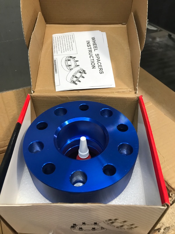 Photo 2 of EZISOE 5x5 Blue Wheel Spacers 2"(50.8mm) Thick Replacement for JK JKU XK WK WJ (Set of 4), 71.5mm Hubcentric Wheel Adapters with 1/2-20 Studs 2" 1/2*20 71.5mm Blue