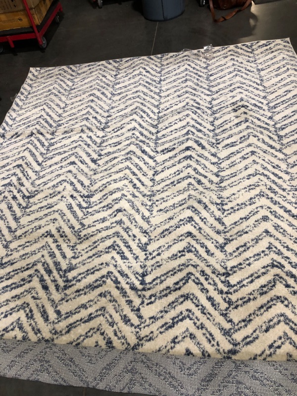 Photo 3 of 7'11'' x 9' blue and white pattern area rug 