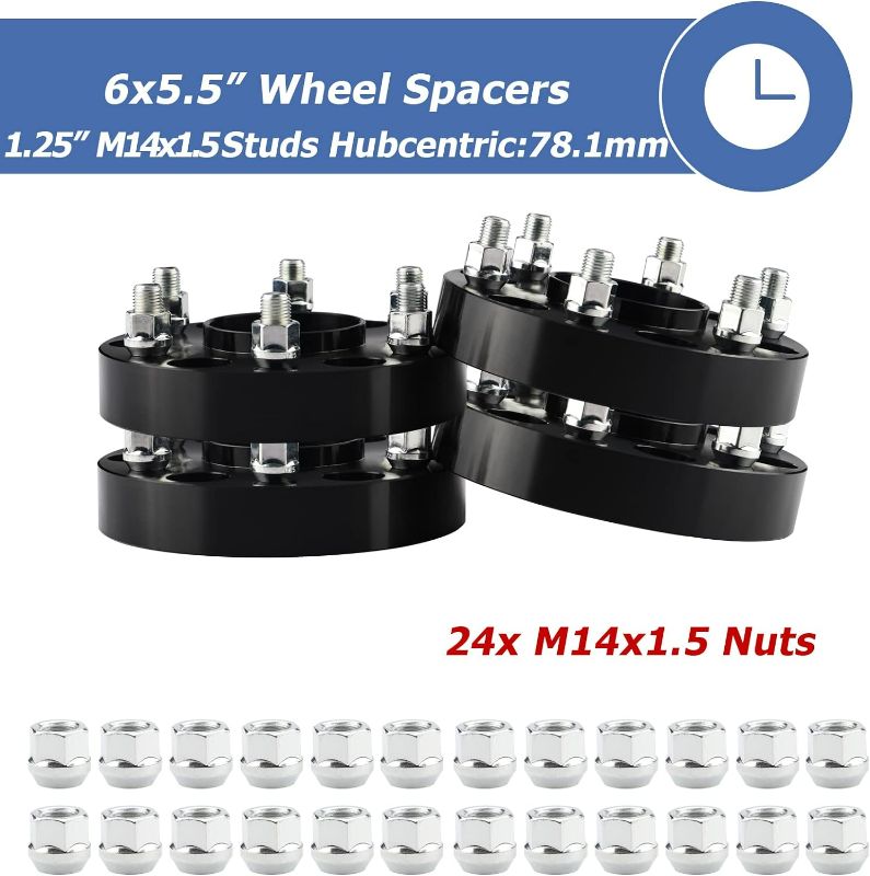 Photo 4 of ECCPP 4X 2 inch Hubcentric Wheel Spacers 6 Lug 6x5.5 to 6x5.5 6x139.7mm to 6x139.7mm 78.1 Hub Bore 14x1.5 Fits for Silverado 1500 for Suburban 1500 for Tahoe for Sierra 1500