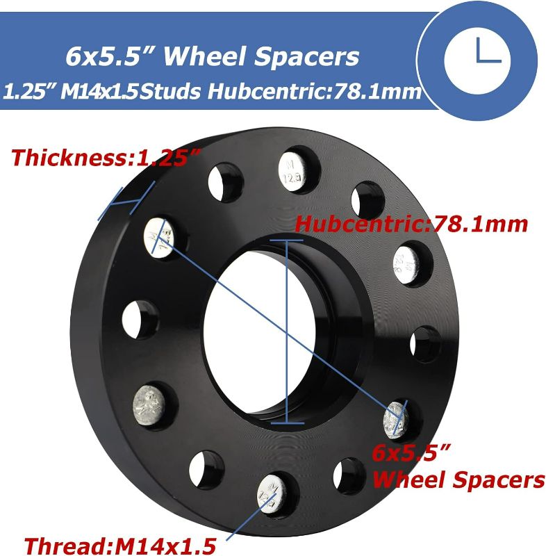 Photo 3 of (READ FULL POST) ECCPP 4X 2 inch Hubcentric Wheel Spacers 6 Lug 6x5.5 to 6x5.5 6x139.7mm to 6x139.7mm 78.1 Hub Bore 14x1.5 Fits for Silverado 1500 for Suburban 1500 for Tahoe for Sierra 1500