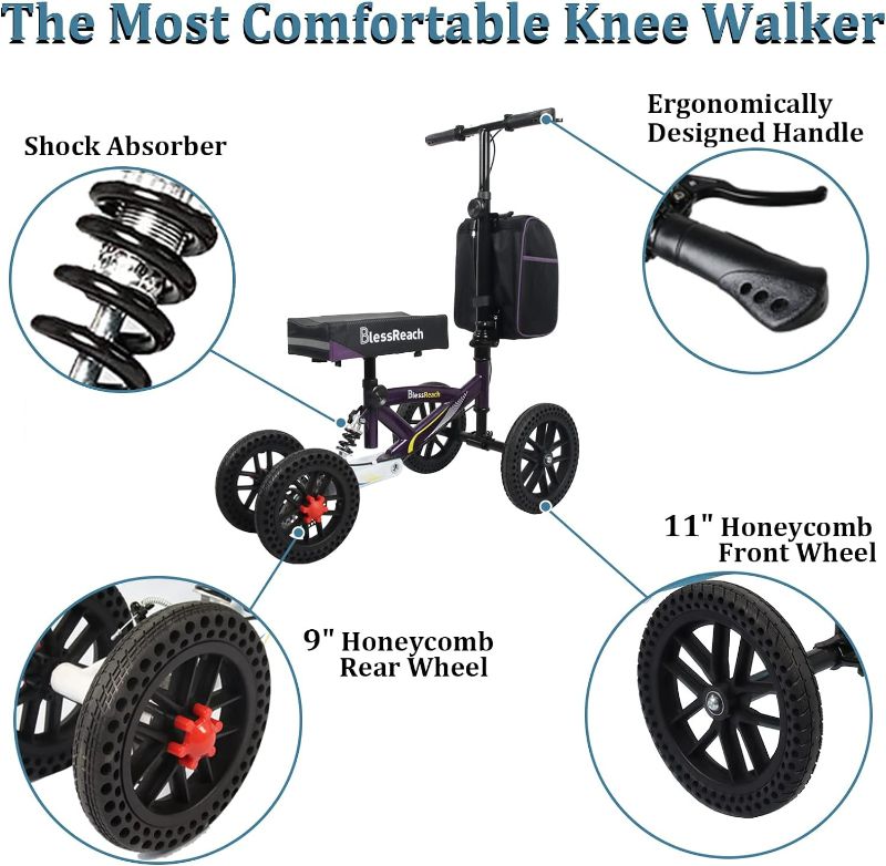 Photo 4 of (READ FULL POST) Economy Knee Scooter Steerable Knee Walker for Foot Injuries Compact Crutch Alternative with Dual Braking System
