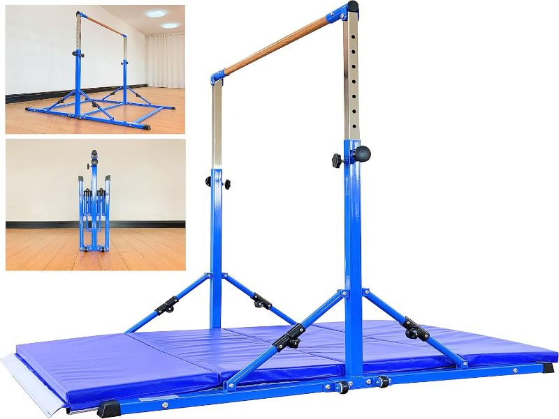 Photo 1 of (READ FULL POST) Gymnastic Bar For Kids and Teenage Ages 3-25, 5 FT / 6 FT Base Length, 5 FT / 6 FT Height, Gymnastic Kip Bar Horizontal Bar For Gymnast, Gymnastic Training Equipment For Home And Gymnastic Center Use
