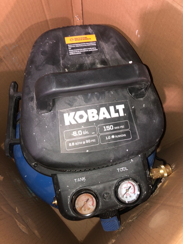 Photo 4 of (NON-REFUNDABLE) Kobalt 6-Gallons Portable 150 PSI Pancake Air Compressor
