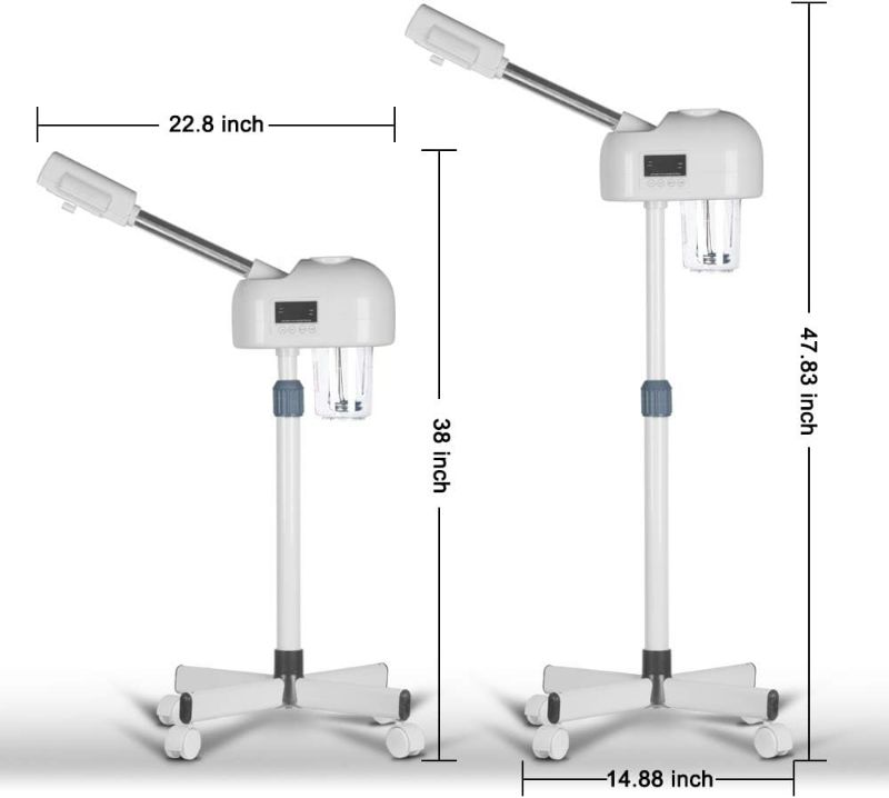 Photo 3 of (NON-REFUNDABLE) Professional Facial Steamer, Facial Steamer on Wheels, SPA Ozone Nano Facial Steamer, Stand Facial Steamer for Spa, Salon and at Home Use