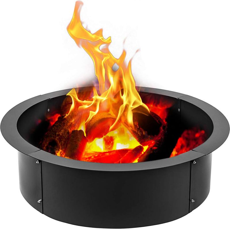 Photo 1 of ***MISSING HARDWARE***
VBENLEM Fire Pit Ring 42-Inch Outer/36-Inch Inner Diameter, 10inch Height Fire Pit Insert 2.5mm Thick Heavy Duty Solid Steel, Liner DIY Campfire Ring Above or In-Ground for Outdoor 8 PIECES