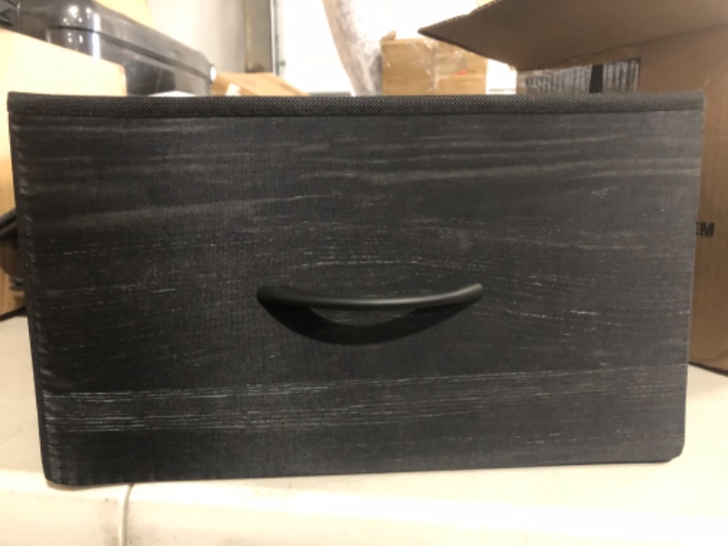 Photo 3 of ***SEE NOTES*** WLIVE 10 PACK WOOD FRONT DRAWER/ STORAGE BINS Charcoal Black Wood Grain Print A-medium Size