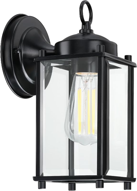 Photo 1 of **STOCK PHOTO FOR REFERENCE ONLY**Outdoor Wall Light, Exterior Lighting Fixture Wall Lamp, Black House Lights Outdoor with Clear Beveled Glass, Modern Porch Light SET OF 2