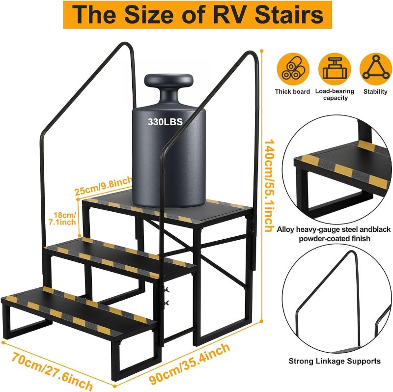 Photo 4 of (READ FULL POST) RV STAIRS 2 STEP OUTDOOR HOT TUB STEPS SPA STEP LADDER WITH 2 HANDRAIL STEEL STEP LADDER
