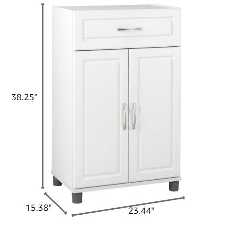 Photo 4 of (READ FULL POST) SystemBuild Kendall 1 Drawer/2 Door Base Storage Cabinet 24" - White White 24" 1 Drawer/2 Door Cabinet