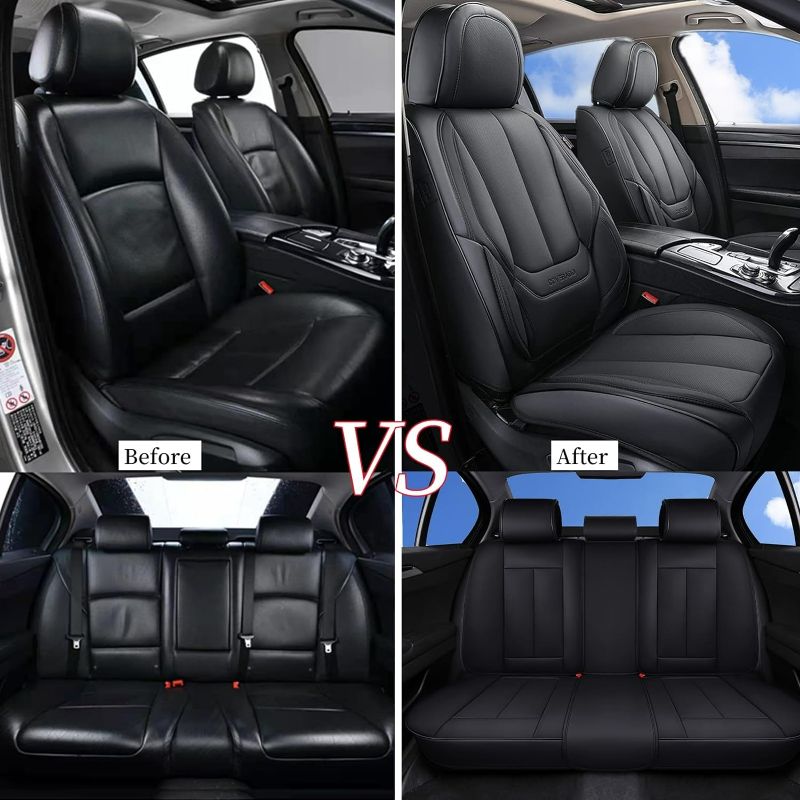 Photo 4 of (READ FULL POST) Coverado Car Seat Covers Full Set, Waterproof Nappa Leather Car Seat Protectors for Front and Rear Seats, Universal Auto Interior Set for Most Vehicles, Sedans, SUVs, Pickups 