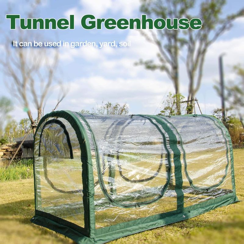 Photo 3 of (PARTS) Porayhut Portable Greenhouse tent, Easy Set-Up Gardening Flower House & Plant Sunshine Room with PVC Cover,71" X35.4" X35.4" for Protecting Plant from Cold Frost & Birds & Insects

