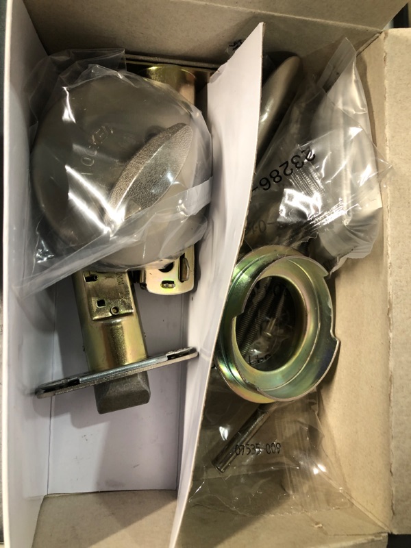 Photo 3 of (READ FULL POST) Kwikset Belleview Front Door Lock Handle and Deadbolt Set, Entry Handleset Exterior with Interior Door Knob, Satin Nickel, Pick Resistant SmartKey Rekey Deadbolt Security