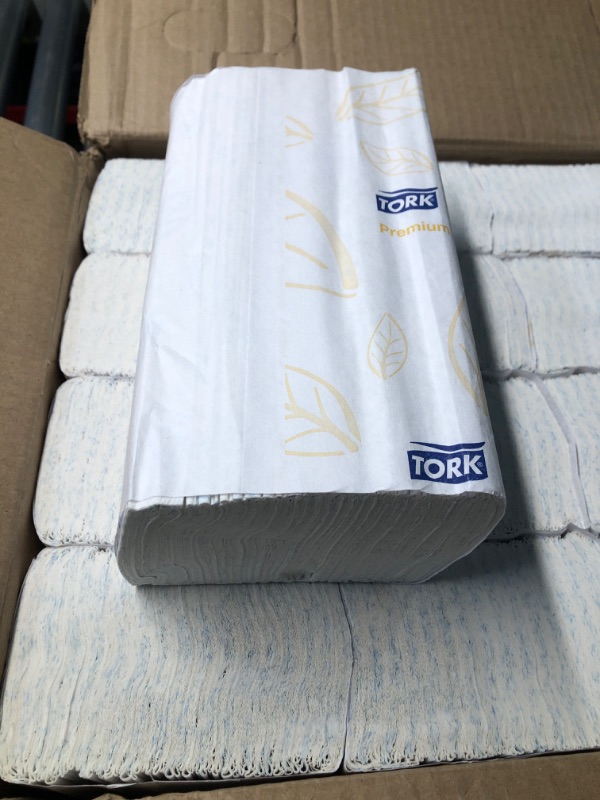 Photo 2 of (READ FULL POST) Tork Premium MB579 Soft Xpress Multifold Paper Hand Towel, 3-Panel, 2-Ply, 9.125" Width x 9.5" Length, White (Case of 16 Packs, 135 per Pack, 2.160 Towels)