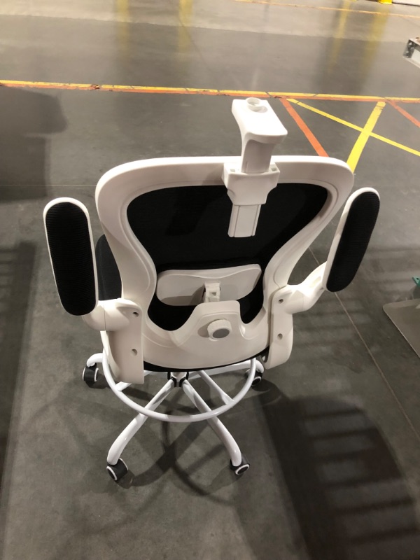 Photo 5 of ***USED - PREVIOUSLY ASSEMBLED - NO PACKAGING - SEE PICTURES - PARTS LIKELY MISSING***
Office Drafting Chair, Tall Office Chair with 3D Lumbar & Head Support, Ergonomic Mesh Standing Desk Chair with Footring, Comfy Extended High Desk Chair with Flip-Up Ar