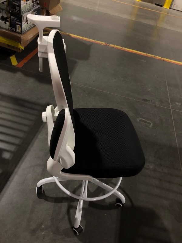 Photo 4 of ***USED - PREVIOUSLY ASSEMBLED - NO PACKAGING - SEE PICTURES - PARTS LIKELY MISSING***
Office Drafting Chair, Tall Office Chair with 3D Lumbar & Head Support, Ergonomic Mesh Standing Desk Chair with Footring, Comfy Extended High Desk Chair with Flip-Up Ar