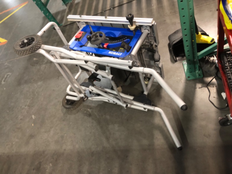 Photo 10 of ***DAMGED - BENT - MISSING NUMEROUS PARTS - SEE PICTURES - UNABLE TO VERIFY FUNCTIONALITY***
Kobalt 10-in 15-Amp 120-Volt Corded Portable Jobsite Table Saw with Gravity Rise Stand