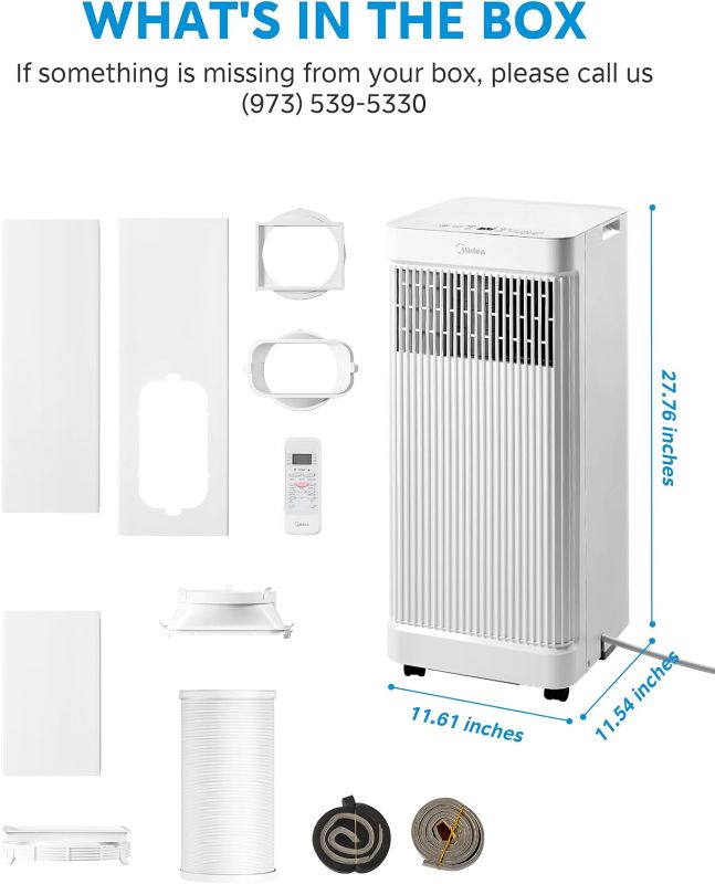 Photo 9 of (READ FULL POST) Midea 10,000 BTU ASHRAE (7,100 BTU SACC) Portable Air Conditioner Smart Control, Cools up to 300 Sq. Ft., with Dehumidifier & Fan mode, Easy- to-use Remote Control & Window Installation Kit Included
