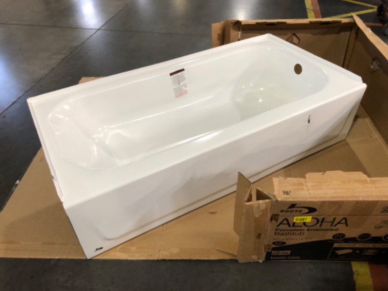 Photo 10 of ***USED - DAMAGED - NO PACKAGING - SEE COMMENTS***
Bootz Industries Aloha 60 in. x 30 in. Soaking Bathtub with Right Drain in White