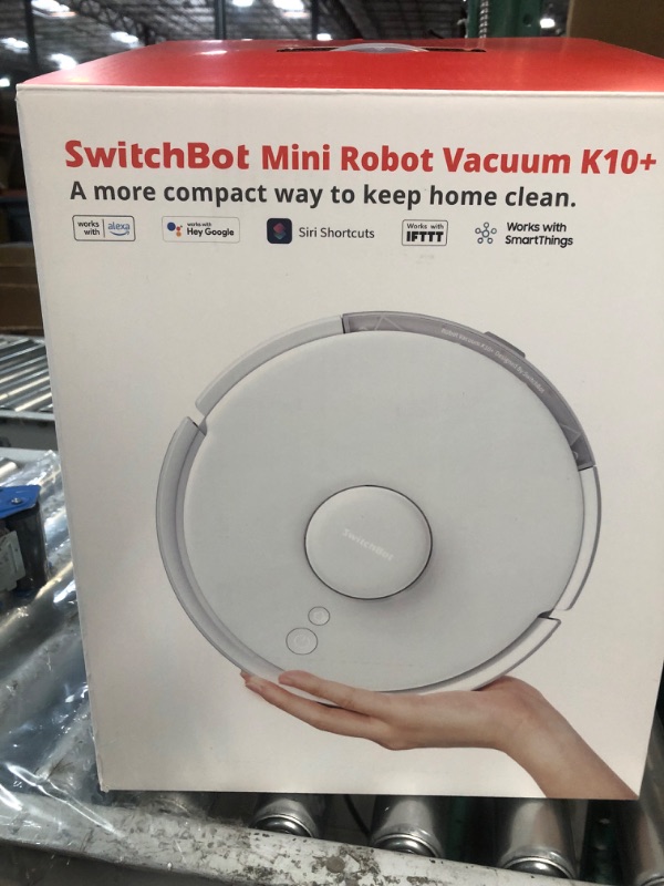 Photo 4 of SwitchBot Mini Robot Vacuum K10+ with Self-Empty Base for 70-Day of Cleaning, LiDAR Navigation, Smart Mapping, 2500Pa Suction, 48dB Ultra Quiet, 150Mins Max, Compatible with Alexa, 2.4G WiFi Connected