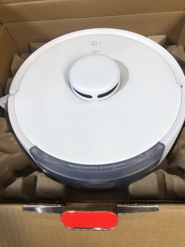 Photo 3 of SwitchBot Mini Robot Vacuum K10+ with Self-Empty Base for 70-Day of Cleaning, LiDAR Navigation, Smart Mapping, 2500Pa Suction, 48dB Ultra Quiet, 150Mins Max, Compatible with Alexa, 2.4G WiFi Connected