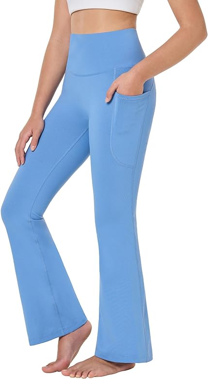 Photo 1 of BALEAF Girls' Flare Leggings with Pockets High Waist Flared Yoga Pants