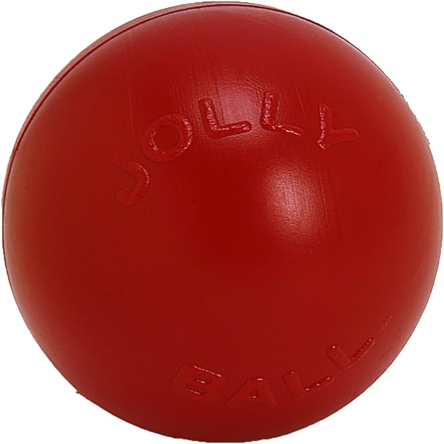 Photo 1 of *MINOR SCRATCHES*
Jolly Pets Push-n-Play Ball Dog Toy, 10 Inches/Large, Red (310 RD)