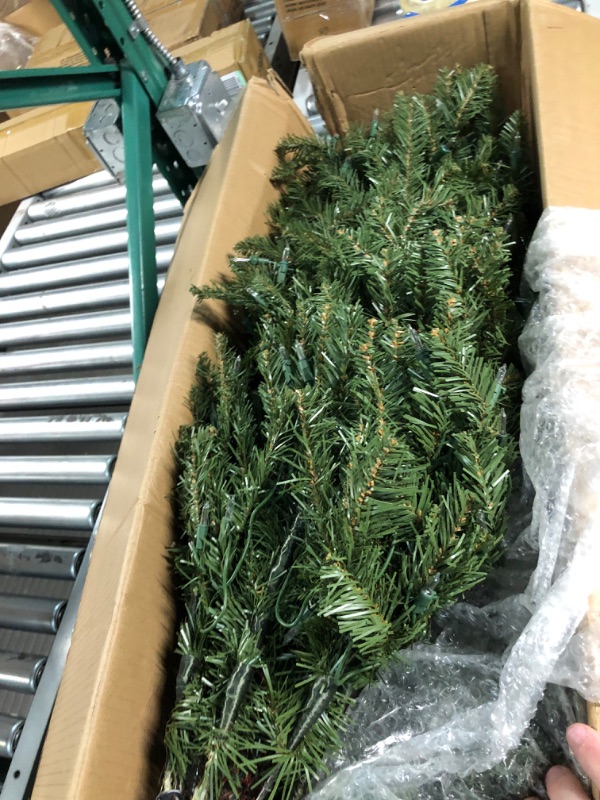 Photo 3 of (READ NOTES) Puleo International 7.5' Pre-Lit Fraser Fir Pencil Tree Artificial Christmas Tree with 350 Clear UL Listed Lights