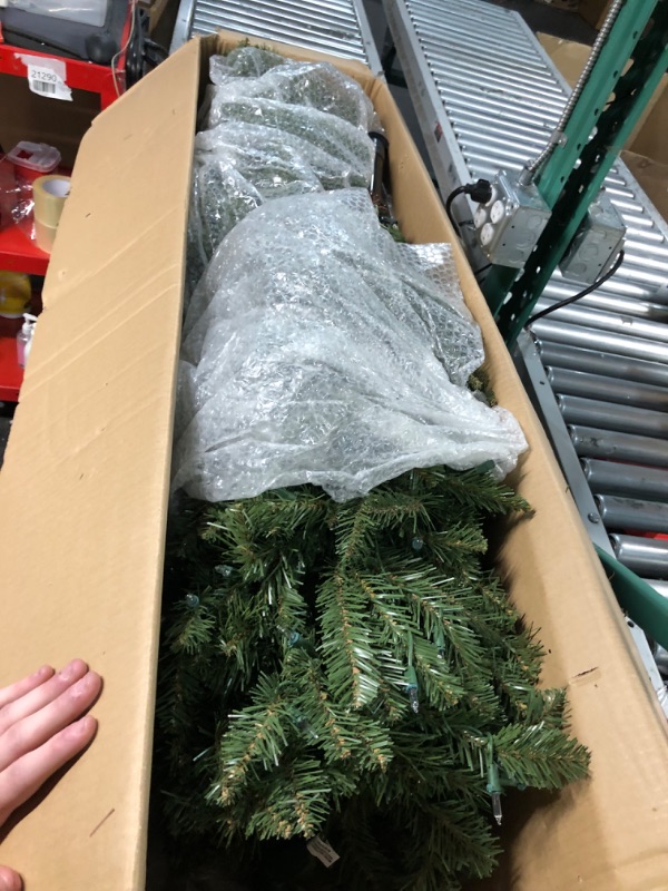 Photo 2 of (READ NOTES) Puleo International 7.5' Pre-Lit Fraser Fir Pencil Tree Artificial Christmas Tree with 350 Clear UL Listed Lights