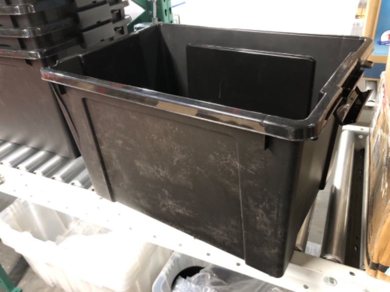 Photo 1 of **PARTS ONLY** IRIS USA 19 Gallon Heavy-Duty Stackable Storage Totes, 6 Pack Black
