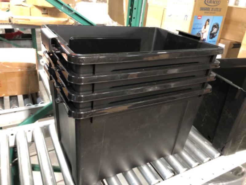 Photo 1 of **PARTS ONLY** IRIS USA 19 Gallon Heavy-Duty Stackable Storage Totes, 6 Pack Black