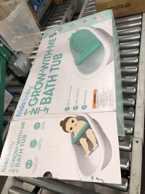 Photo 4 of 4-in-1 Grow-with-Me Bath Tub by Frida Baby Transforms Infant Bathtub to Toddler Bath Seat with Backrest for Assisted Sitting in Tub