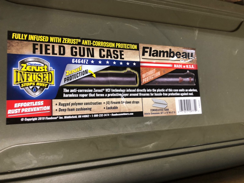 Photo 1 of * used item * see all images *
Flambeau Outdoors Zerust Infused Field Gun Case - 50", Olive drab green