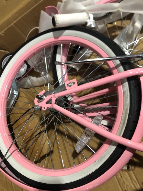 Photo 7 of **MISSING PIECES-MINOR DAMAGE**
Glerc Sunday 12-20 Inch Kids' Cruiser Bicycles Pink 14 Inch With Training Wheels