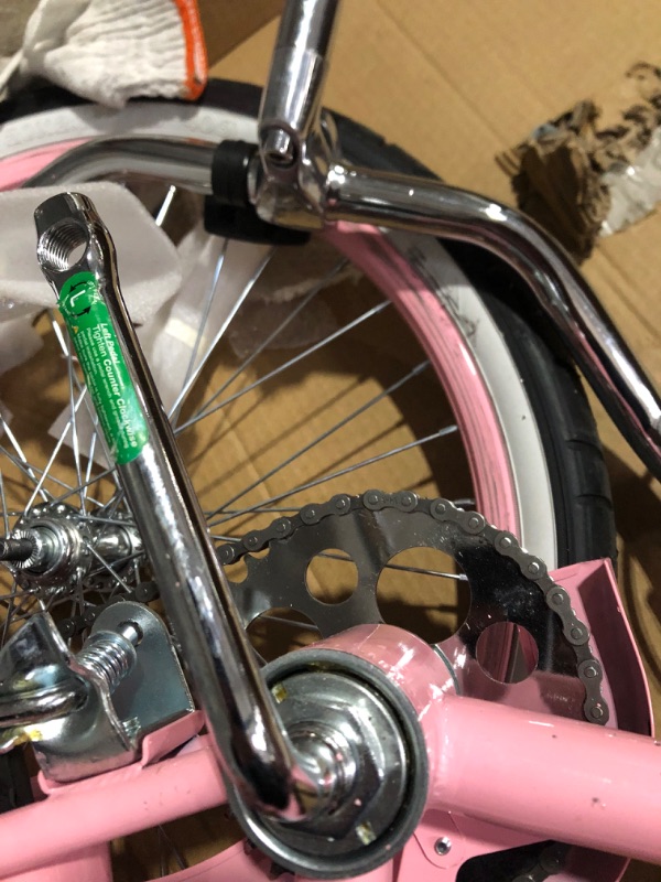 Photo 4 of **MISSING PIECES-MINOR DAMAGE**
Glerc Sunday 12-20 Inch Kids' Cruiser Bicycles Pink 14 Inch With Training Wheels