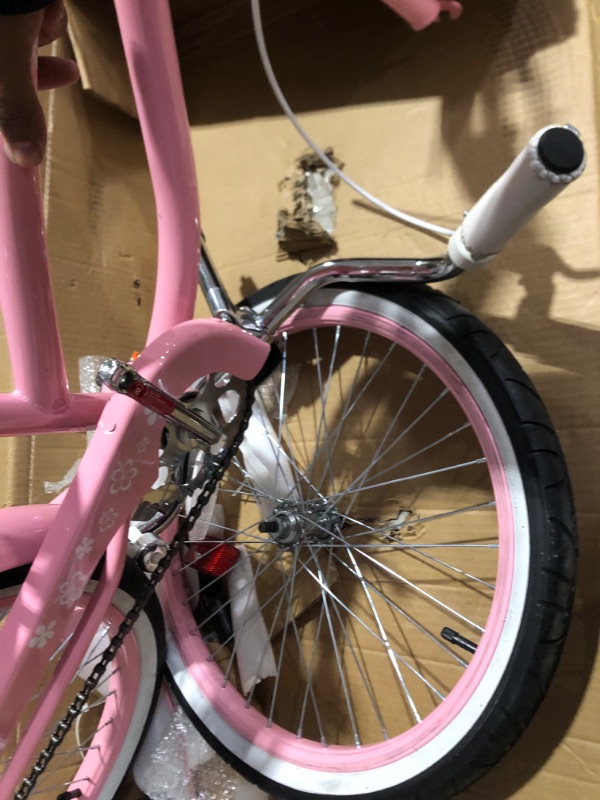 Photo 8 of **MISSING PIECES-MINOR DAMAGE**
Glerc Sunday 12-20 Inch Kids' Cruiser Bicycles Pink 14 Inch With Training Wheels