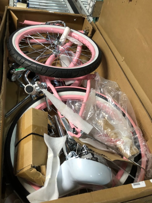 Photo 2 of **MISSING PIECES-MINOR DAMAGE**
Glerc Sunday 12-20 Inch Kids' Cruiser Bicycles Pink 14 Inch With Training Wheels