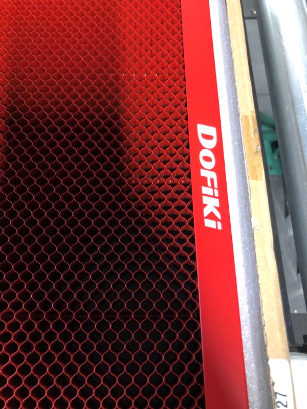 Photo 2 of Dofiki Steel Honeycomb Laser Bed 400mm x 400mm Magnetic Honeycomb Cutting Mat for Laser Engraver Cutter Tray, Cutting Area: 400mm x 400mm, 15.7" x 15.7" Red