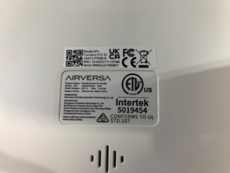 Photo 2 of Airversa HomeKit Air Purifier over Thread,???????? ?????? ??????? ????? ???? ??? 3-Stage H13 True HEPA Filter Smart Air Cleaner 1000 sq.ft Purelle AP2 Apple Home Thread