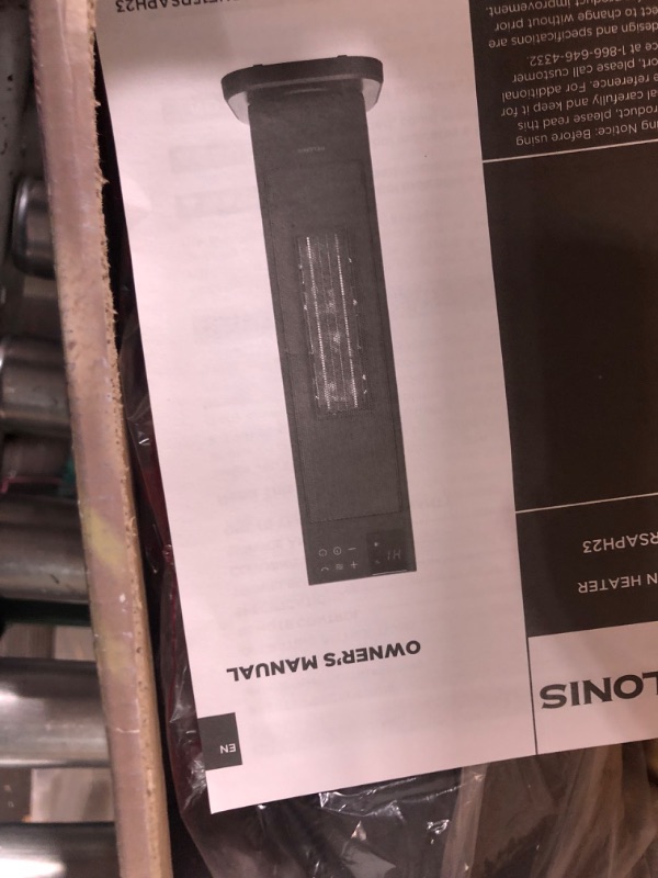 Photo 1 of PELONIS Oscillating Ceramic Tower Indoor Space Heater for Home with Oscillation, Programmable Thermostat & ECO Mode, 12H Timer & Remote Control, Safety Protection, 23 Inches, 1500W, PHF15RSAPH23 23inch Black
