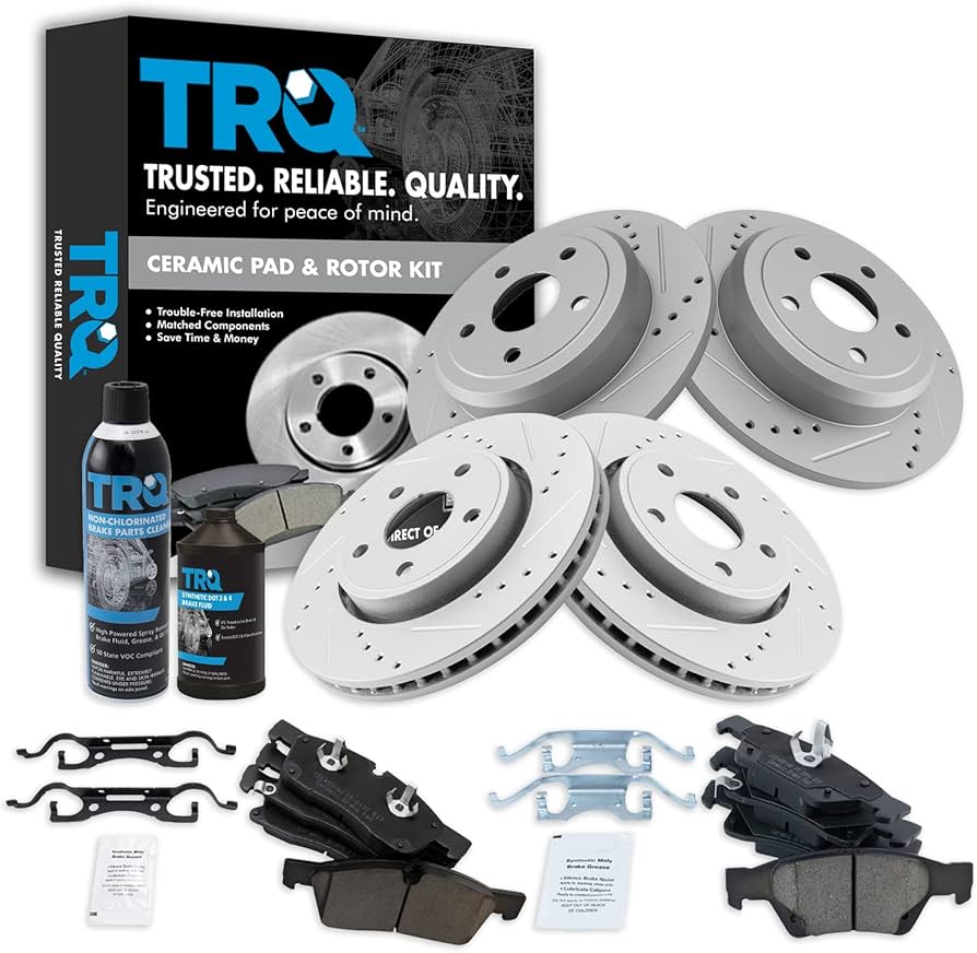 Photo 1 of (READ NOTES) TRQ Front & Rear Ceramic Brake Pad & Performance Rotor Kit Compatible with FORD FOCUS 