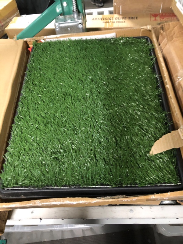 Photo 3 of Artificial Grass Puppy Pee Pad for Dogs and Small Pets - 16x20 Reusable 4-Layer Training Potty Pad with Tray - Dog Housebreaking Supplies by PETMAKER Small 4-Layer System